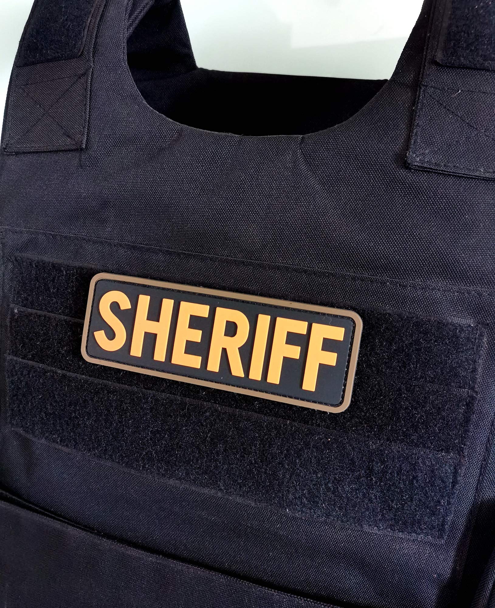 m*1様 13 Fifty Apparel製 sheriffパッチPVC 前後セ SHERIFF] Operator PVC Patch [BLK/GLD] | 13 Fifty Apparel